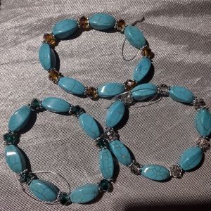 3 Women turquoise stretch multi colors